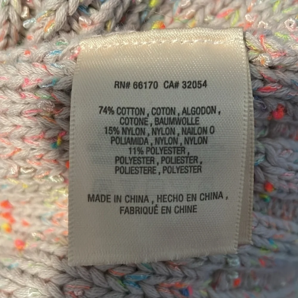 Anthropologie Multicolor Knit Sweater,Sleeveless Mock Neck Neon Confetti - Picture 9 of 9